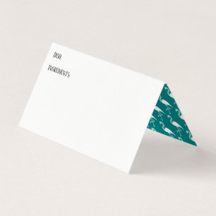 Potluck Dish Recipe Tent Cards Flamingos on Teal