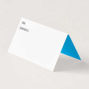 Potluck Dish Recipe Tent Cards w/ Sky Blue Accent