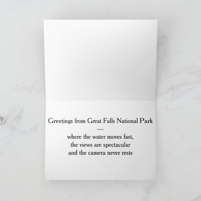 Potomac River, Great Falls Park Card (Inside)