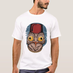 Potoo Barista Modern White Art Illustration T-Shirt