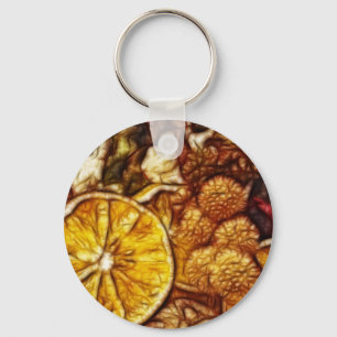 Potpourri Oranges Fractal Keychain