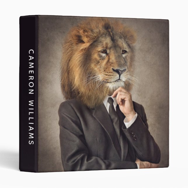 Potrait of A Lion | Add Your Name Binder (Front/Spine)