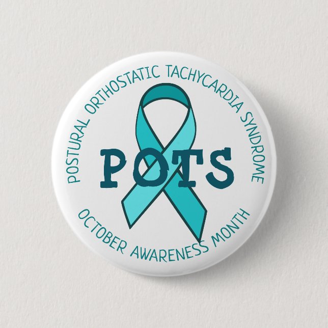 Pots Awareness Month Ribbon 2 Inch Round Button (Front)