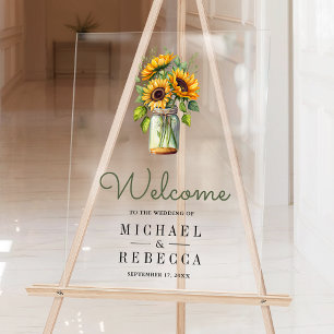Pots de tournesols rustiques pour mariage de bienv