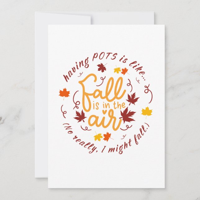 Pots Fall Theme Flat Holiday Card (Front)