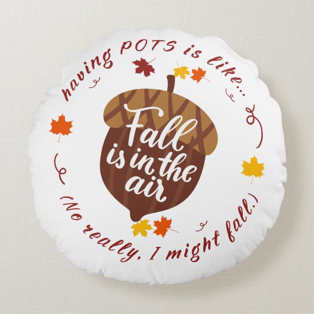 Pots Fall Theme Round Pillow (Front)