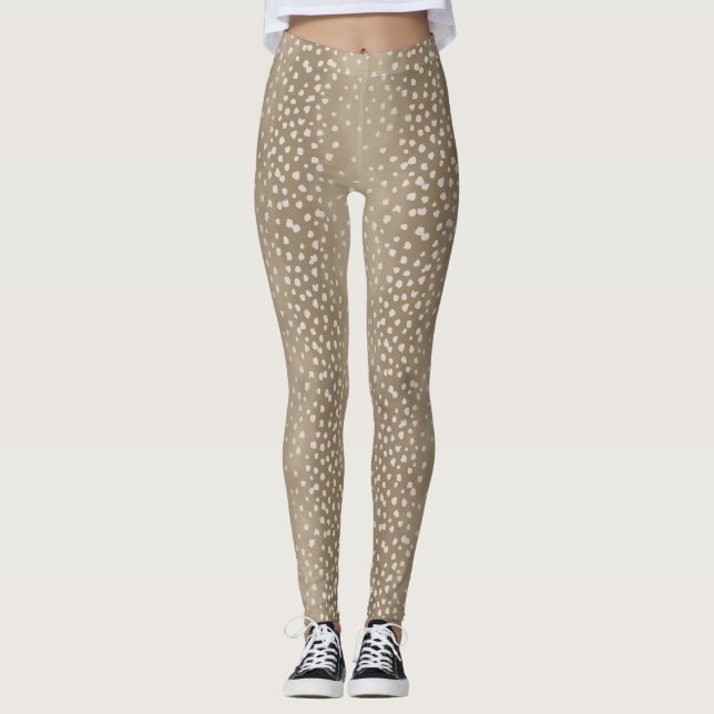 Pots Fawn Bébé Cerf Patternes Costume Leggings (Devant)