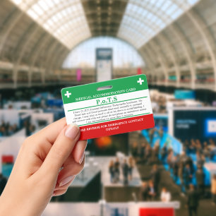 PoTS In Case of Emergency ICE invisible illness Badge