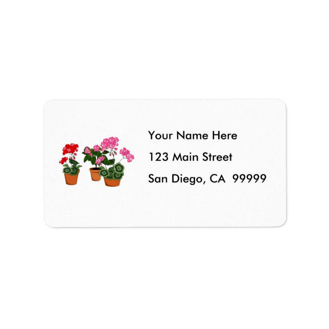 Pots of Geraniums Label (Front)