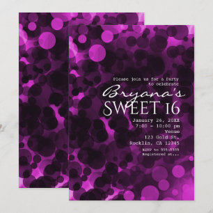 Pots rose et noir Invitations de parties chic mode