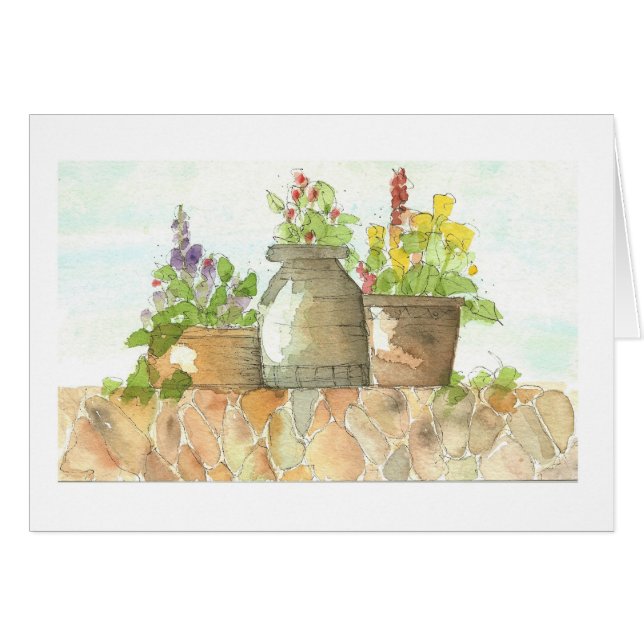 Pots sur un mur de roche (Devant horizontal)