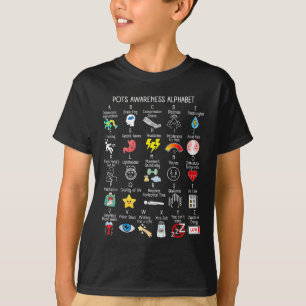 Pots Syndrome Alphabet Dysautonomia Awareness Post T-Shirt