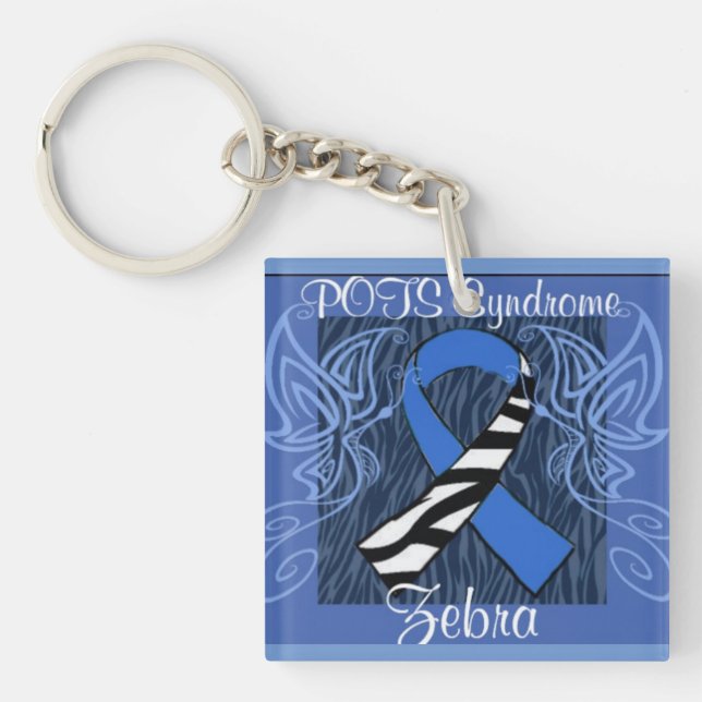 "POTS Zebra" Keychain (Front)