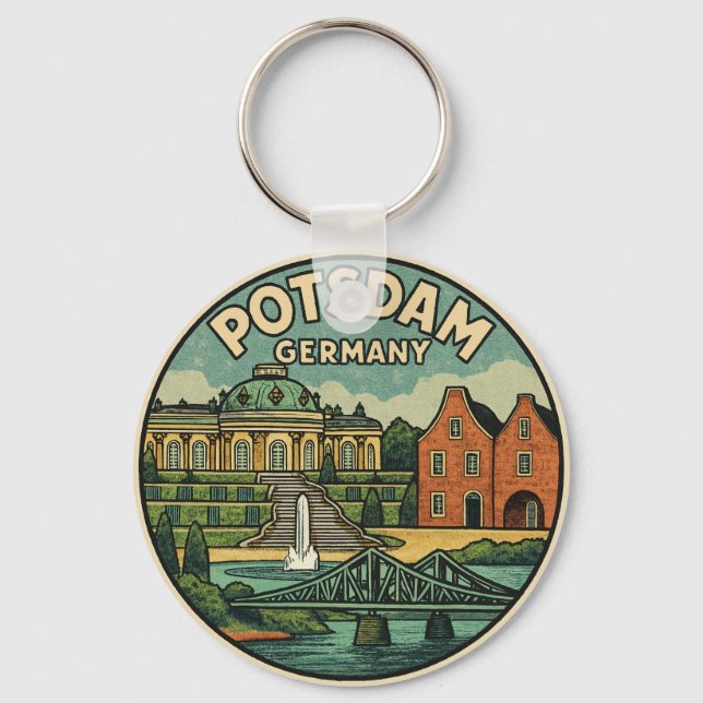 Potsdam Germany Palace Art Keychain (Front)