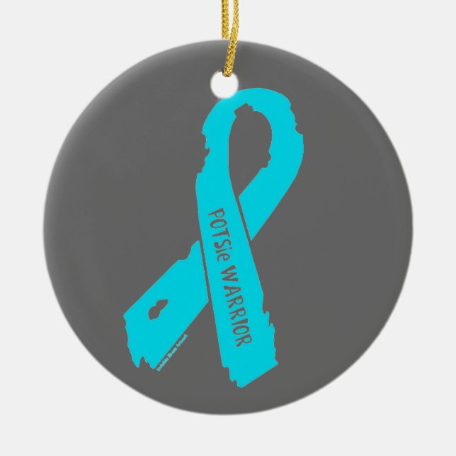 POTSie Warrior torn ribbon Ceramic Ornament (Front)