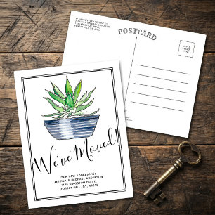 Potted Aloe Vera Plant New Home Moving Announcement Postcard