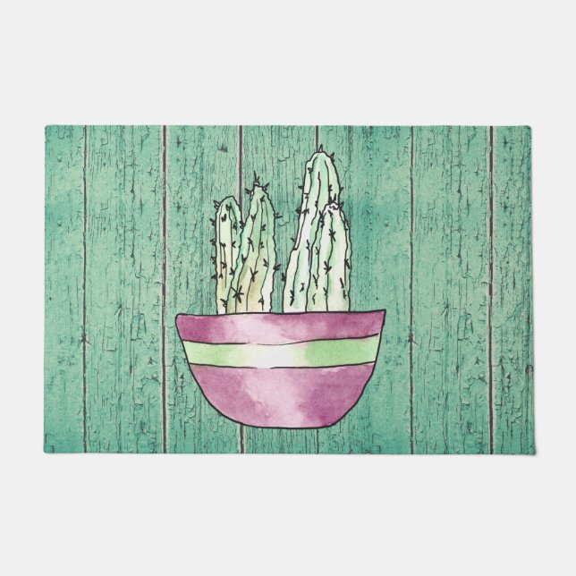 Potted Cactus Door Mat (Front)