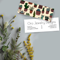 Potted Cactus & Succulents Boho Line Art Pattern