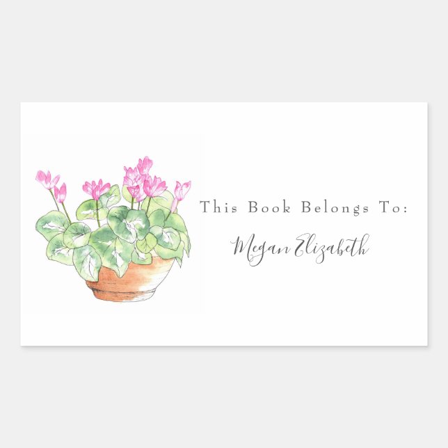 Potted Cyclamen  Sticker (Front)