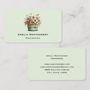 Potted Flowers Cozy Shabby Cute Florist Business Card