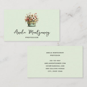 Potted Flowers Cozy Shabby Cute Florist Business Card