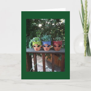 POTTED FRIENDS HANGING OUT TO SAY HAPPY BIRTHDAY CARD