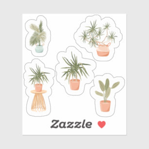 Potted Houseplant Sticker Set – Illustrated 