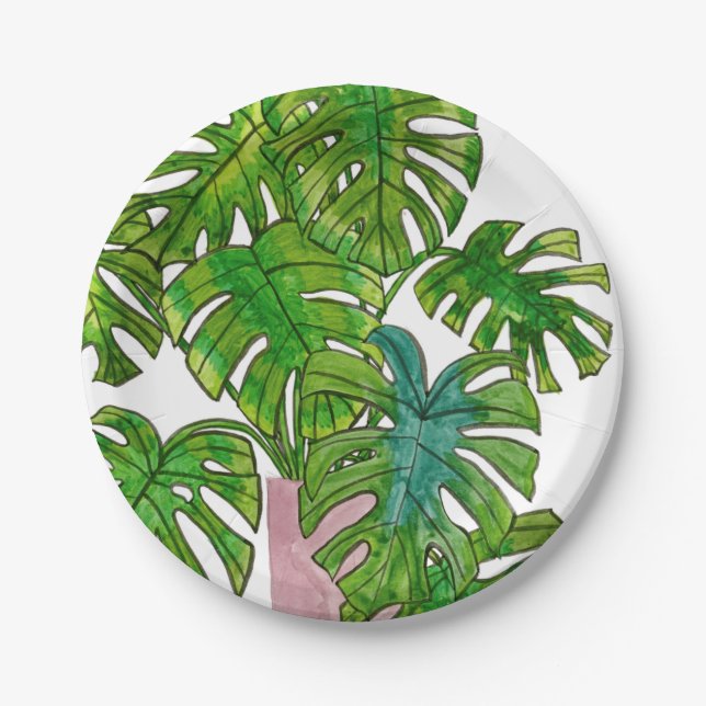 Potted Jungle I Paper Plate (Front)