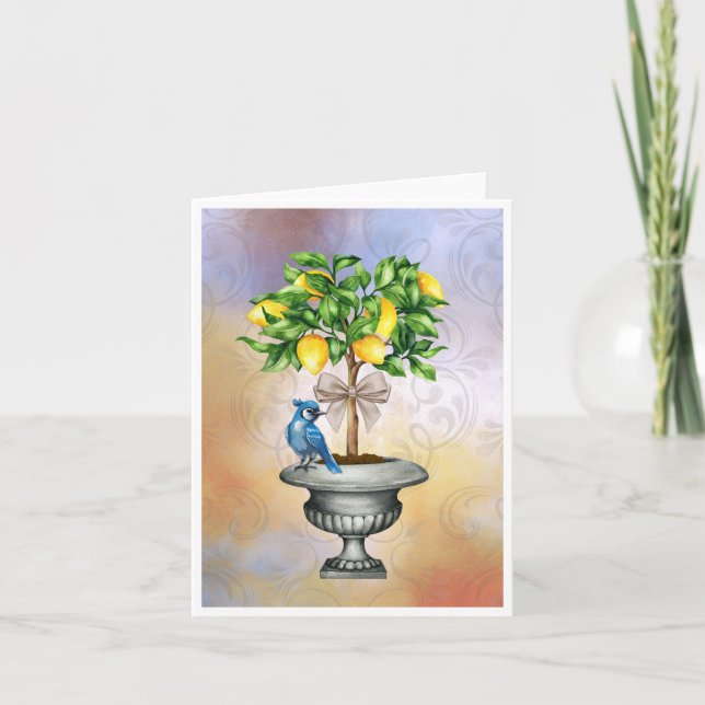 Potted Lemon Tree Note Card (Front)