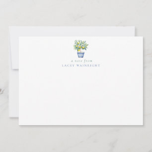 Potted Lemon Tree Personalized Stationery Card