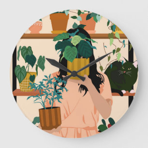 Potted Oasis Large Clock