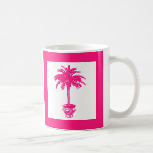 Potted Palm Tree - fuchsia pink and white Coffee Mug