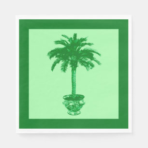 Potted Palm Tree in Emerald and Light Green Napkin