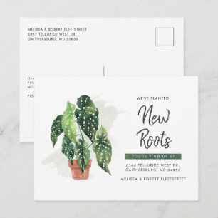 Potted Plant Change of Address Botanical Moving Announcement Postcard