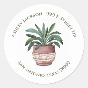 Potted Plant Full Name Botanical Envelope Seal 