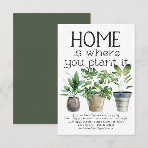 Potted Plant   Housewarming Party Invitation