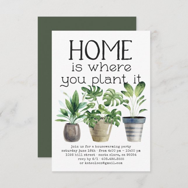 Potted Plant | Housewarming Party Invitation (Front/Back)