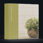 Potted Plant Personalized Binder<br><div class="desc">Create the perfect portfolio with a custom binder to fit your organizational needs. Also great as recipe books,  photo albums and more. Add your custom wording to this design using the template fields provided.</div>
