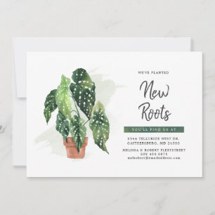 Potted Plant Watercolor Boho Moving Announcement