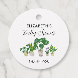 Potted Plants Baby Shower Bloom Greenery Botanical Favour Tags