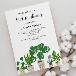 Potted Plants Bridal Shower Boho Greenery Invitation