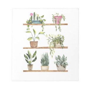Potted plants display notepad