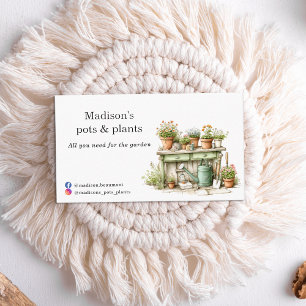 Potted plants garden centre watercolor business card