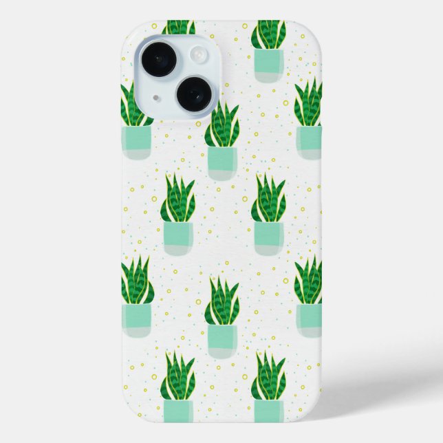 Potted Sansevieria Snake Plant Print Case-Mate iPhone Case (Back)