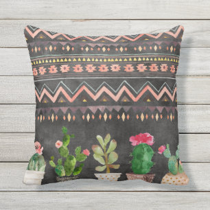 Potted Succulents reversible outdoor pillow