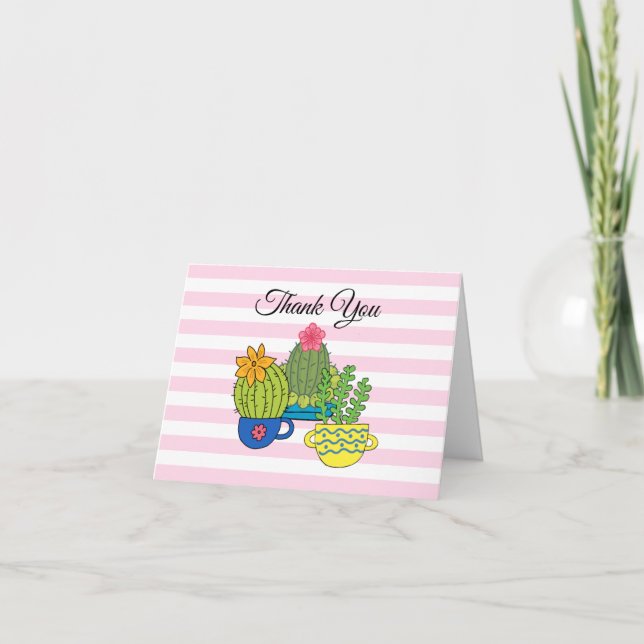 Potted Succulents Thank You Cards (Front)