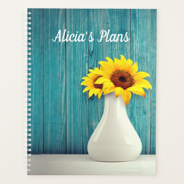 Potted Sunflower Personalized Planner (Front)