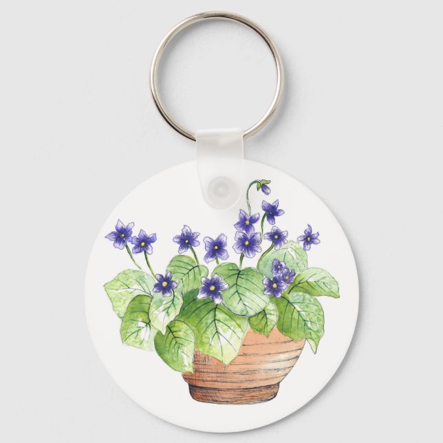 Potted Violets Keychain (Front)