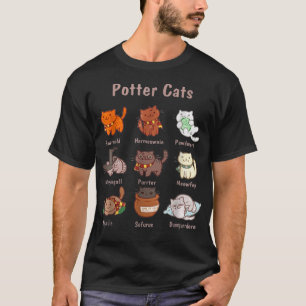 Potter Cat Funny Cat Lover Fun Cat Owner Cute Kitt T-Shirt