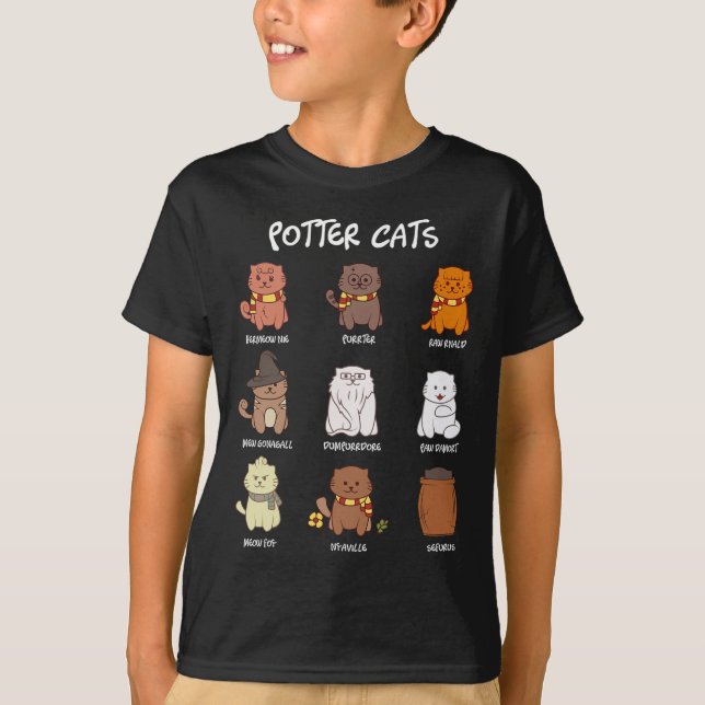 Potter Cats For Cat Lover  T-Shirt (Front)